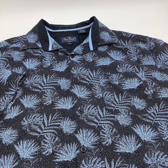 Nat Nast Mens Short Sleeve Button Up Silk Blend Shirt‎ Size Medium - Picture 1 of 7